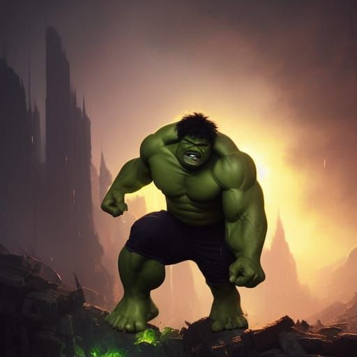 Hulk Farting: A Dark Fantasy Masterpiece in 8k