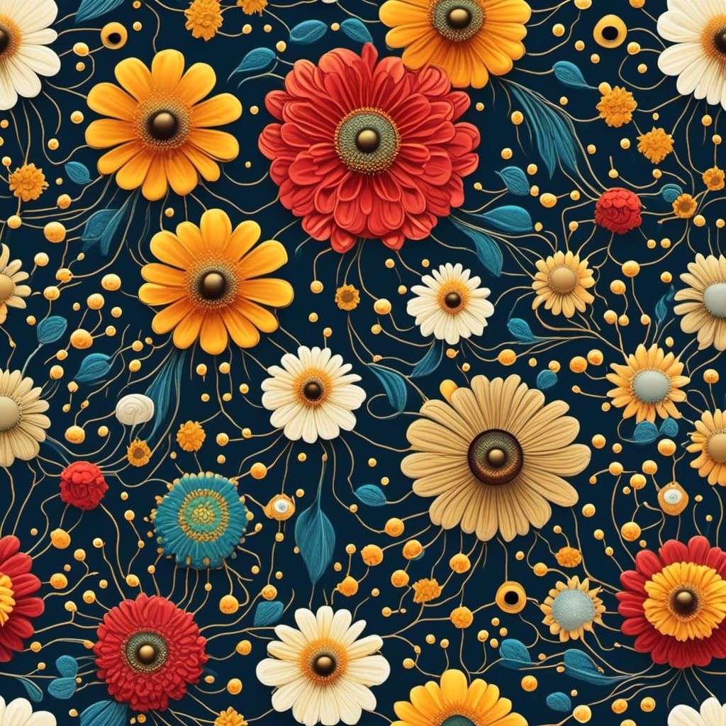 Ethereal Bumble Bees Among Roses in Fantasy Garden