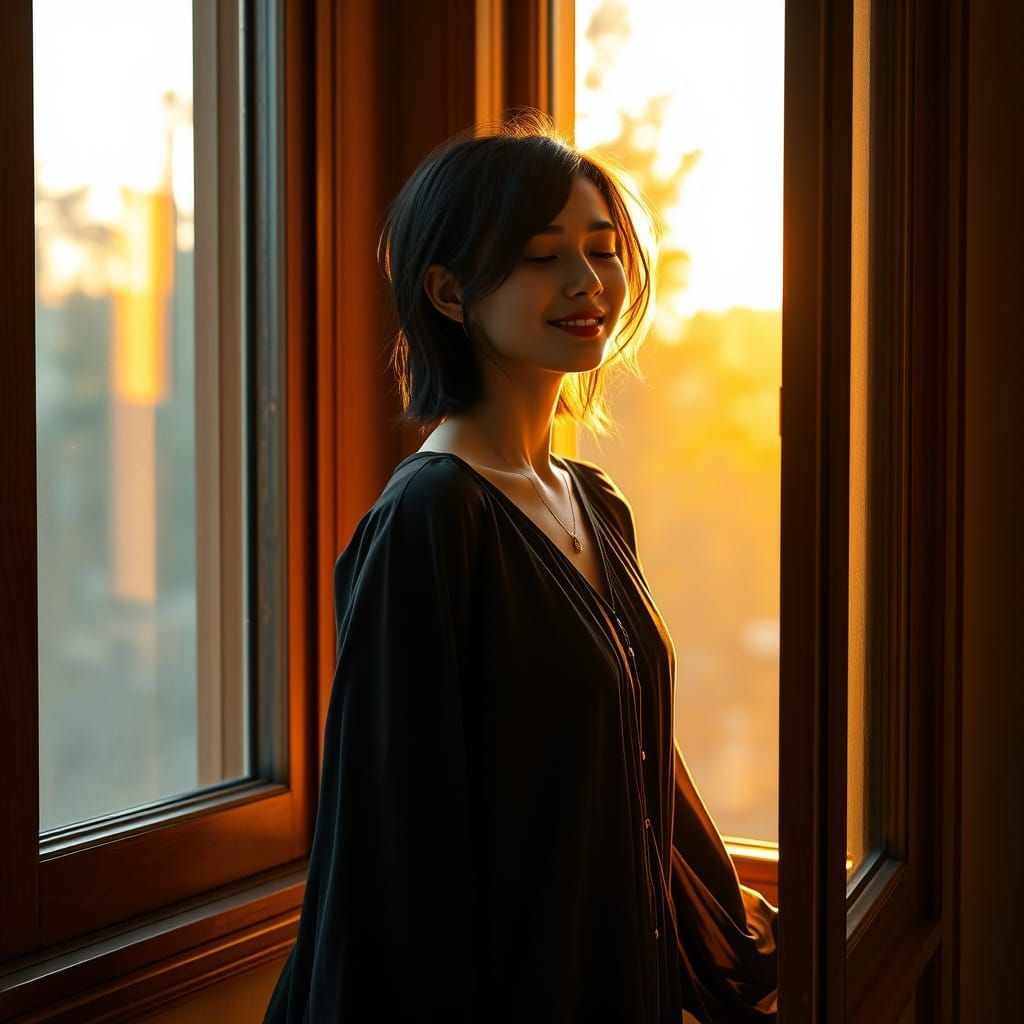 Ethereal Morning Goddess in Art Nouveau Style