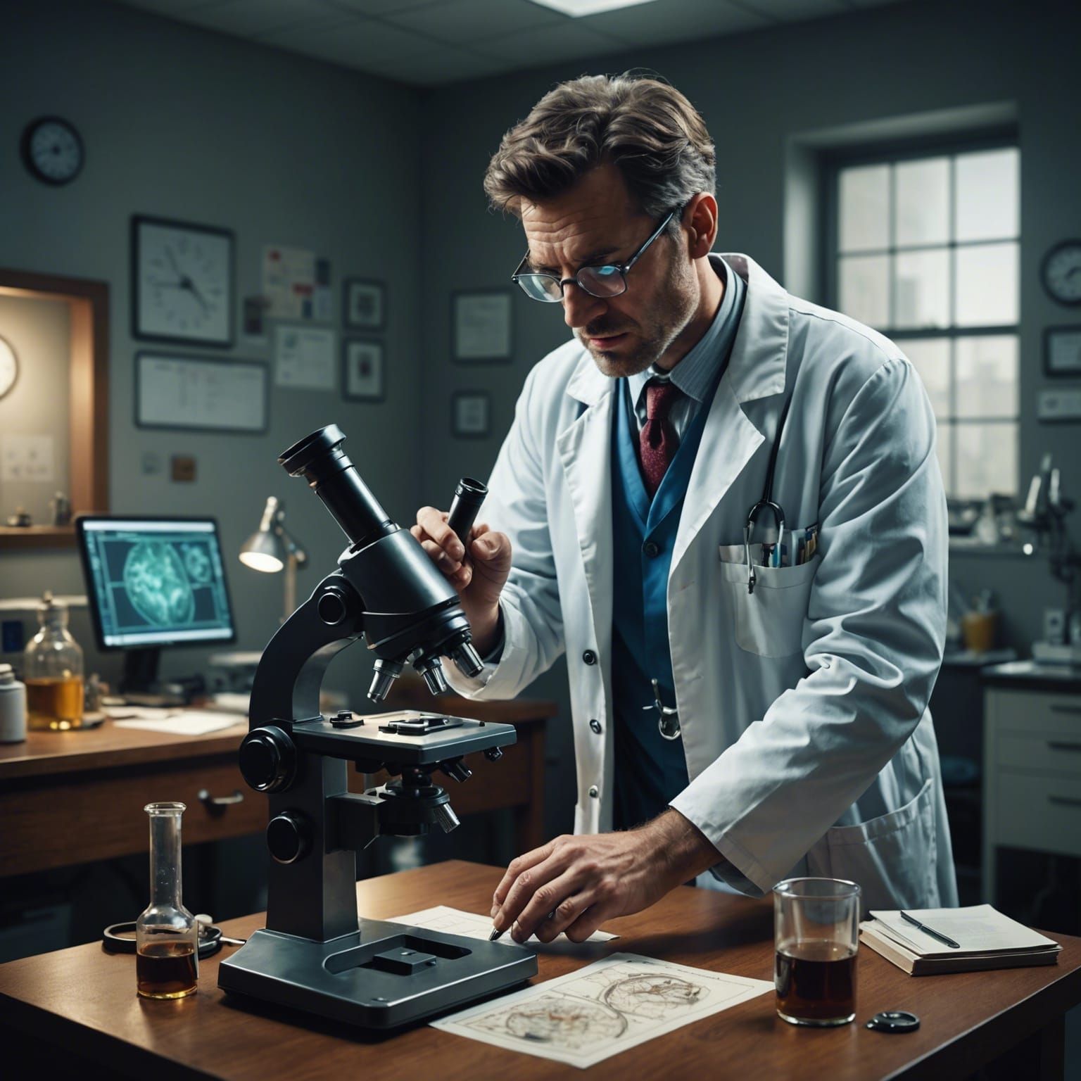 Disease Ward: Weary Doctor's Desperate Examination