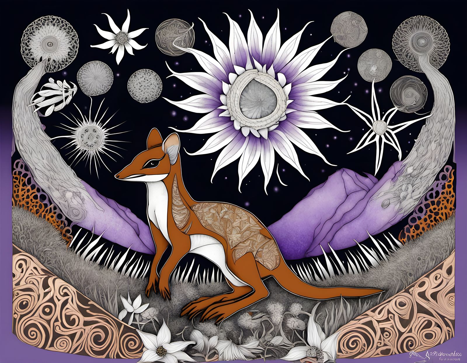 Harmonic Gondwana: Fractal Flora and Fauna in Quantum Zen