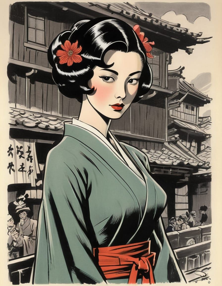 Dark Nymphet in Classic Illustration Style