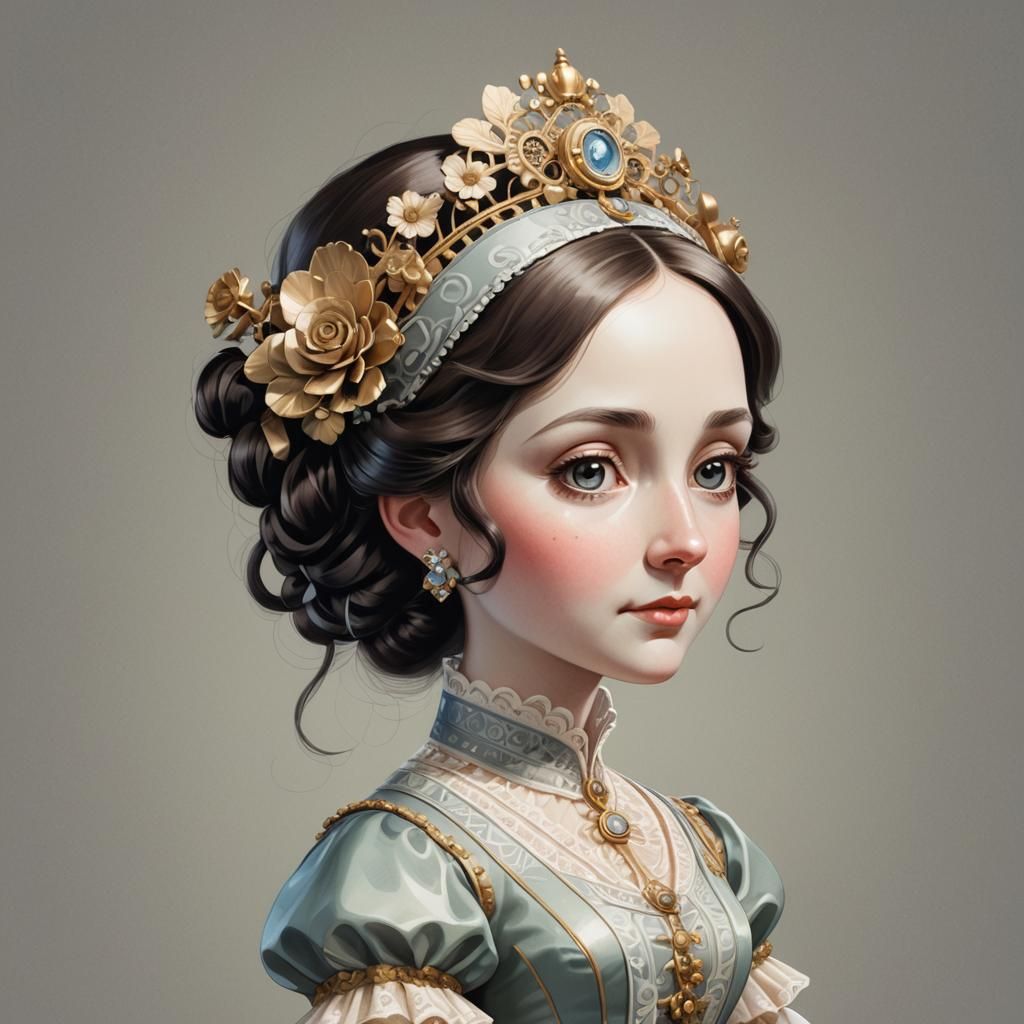Chibi Ada Lovelace Portrait in 3D Rendered Style