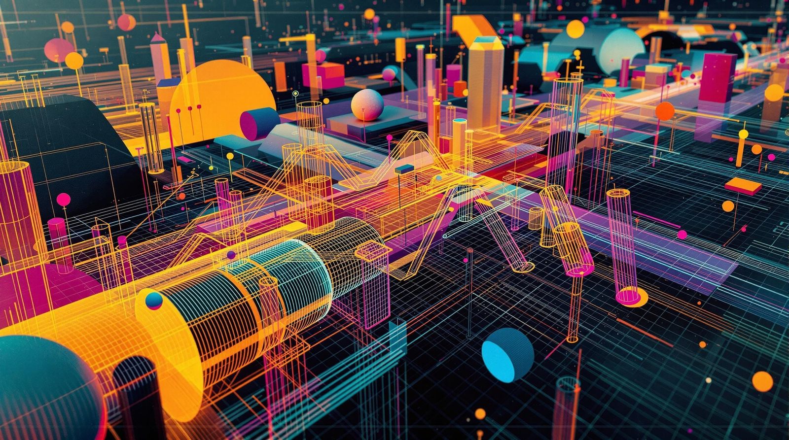 Futuristic 3D Music Score in Avant-Garde Style