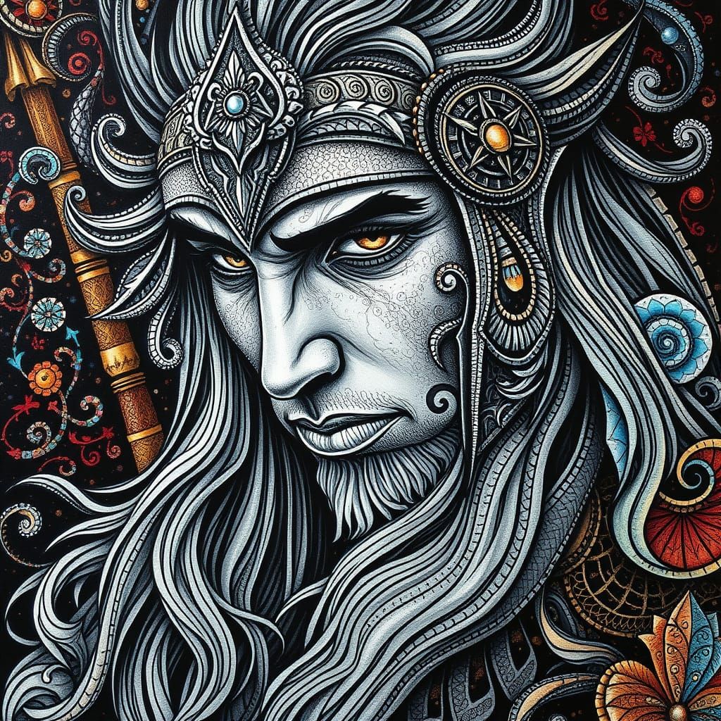 Warrior Portrait in Romantic Storybook Style