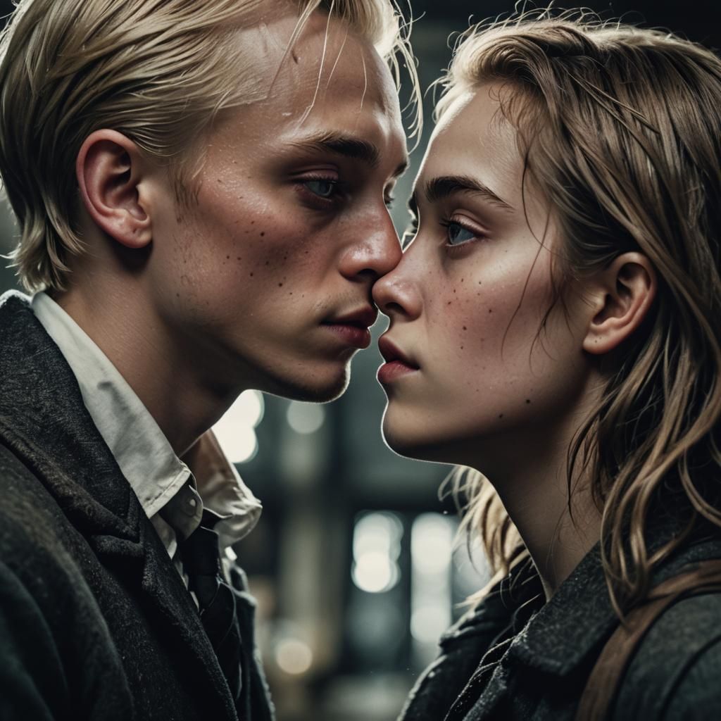 Teenage Embrace: An Intimate Close-Up Portrait