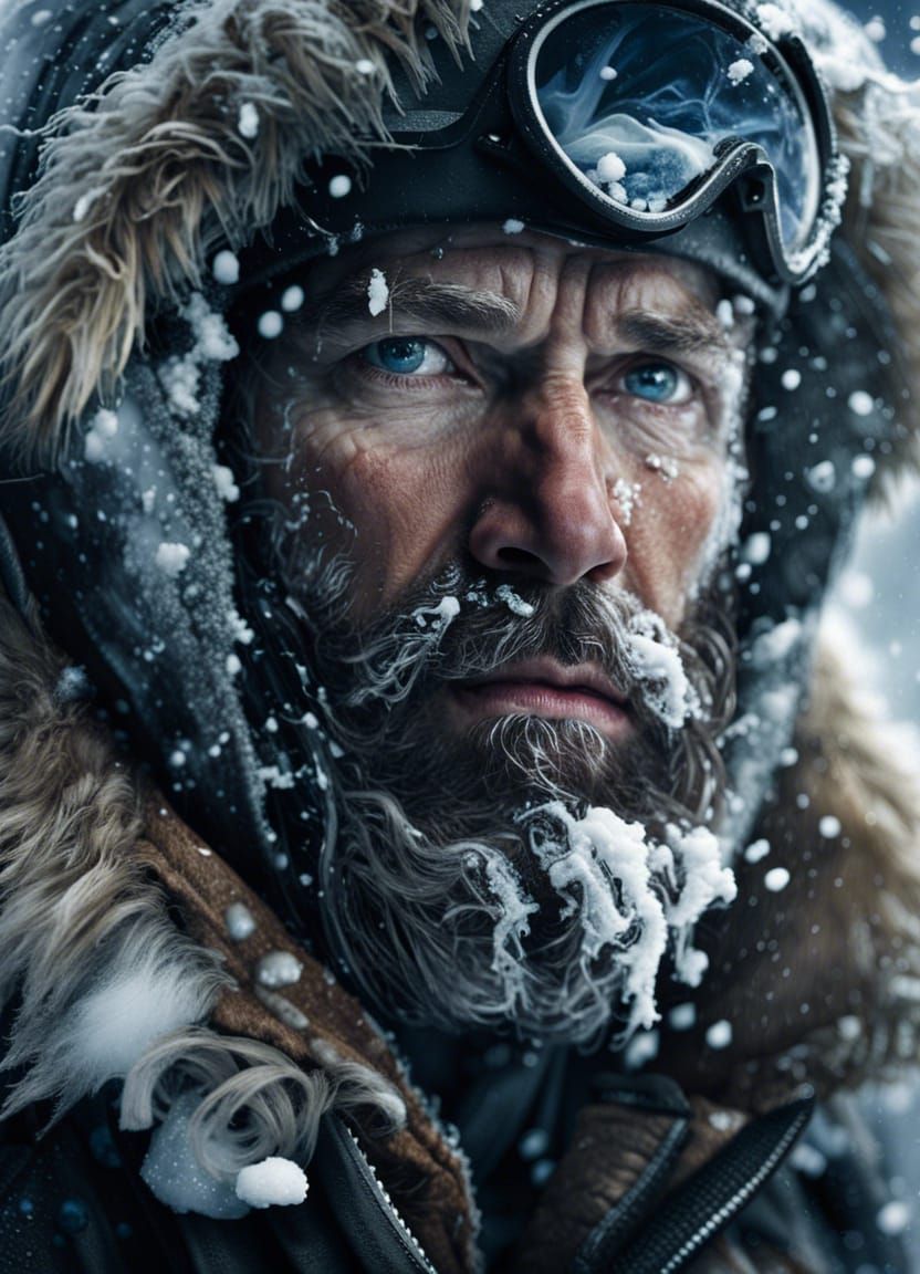 Polar Explorer Portrait in Hyperrealistic Style