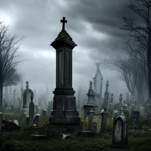 Gloomy Graveyard: Epic Cinematic Digital Matte Painting
