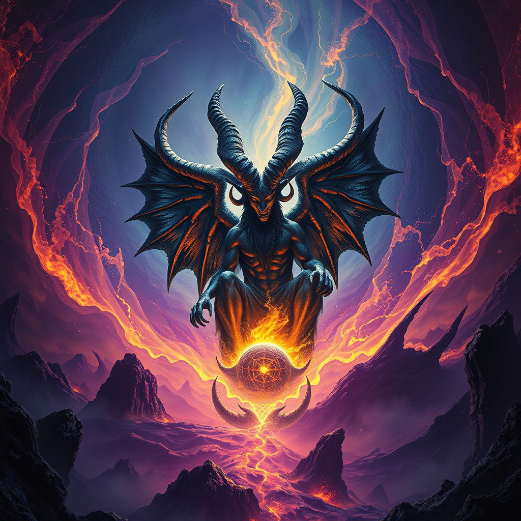 Baphomet Embodiment of Cosmic Chaos in Dark Fantasy