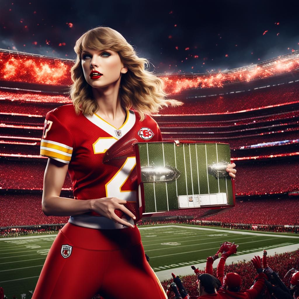 Taylor Swift in Super Bowl: Detailed Matte Painting