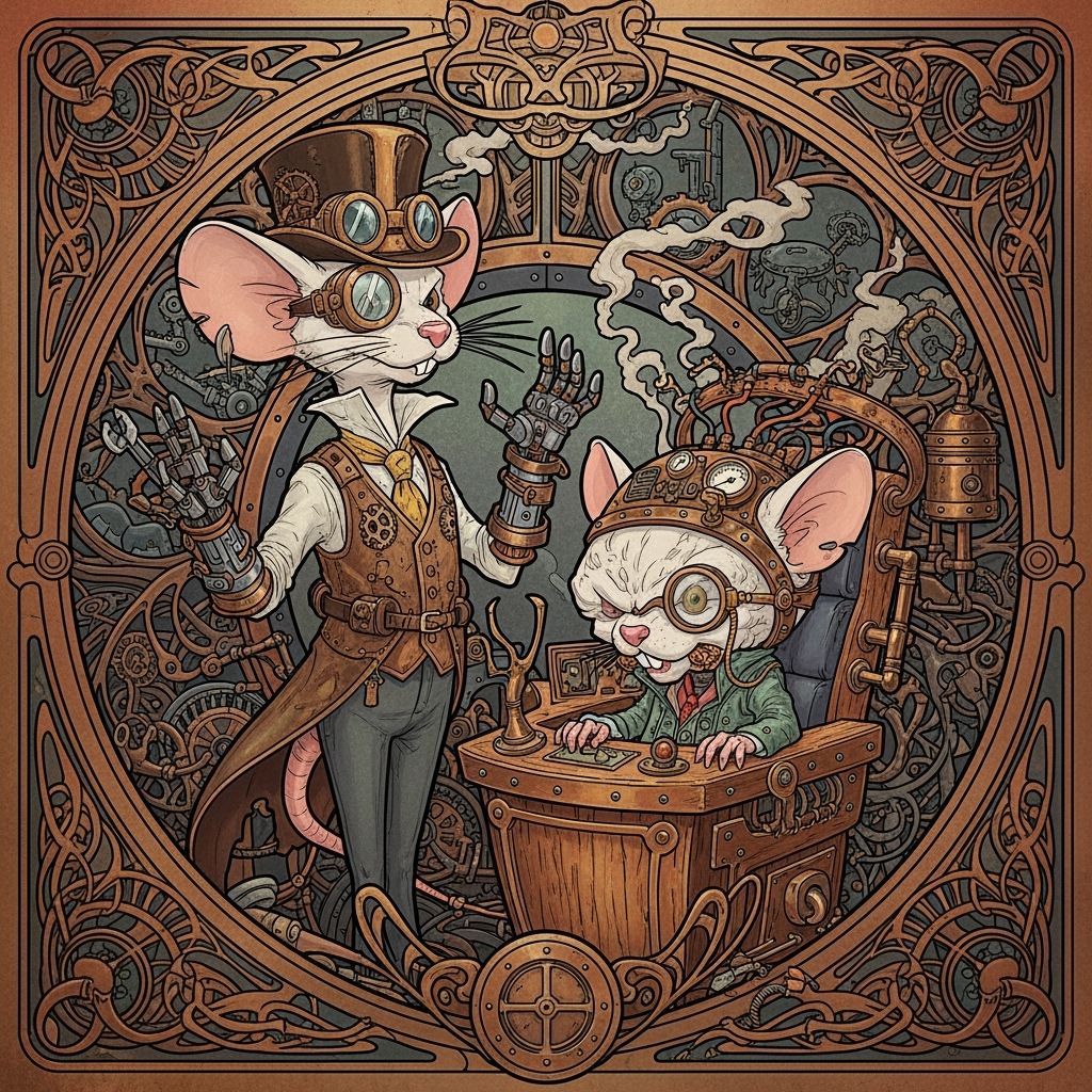 Steampunk Pinky and the Brain Illustration