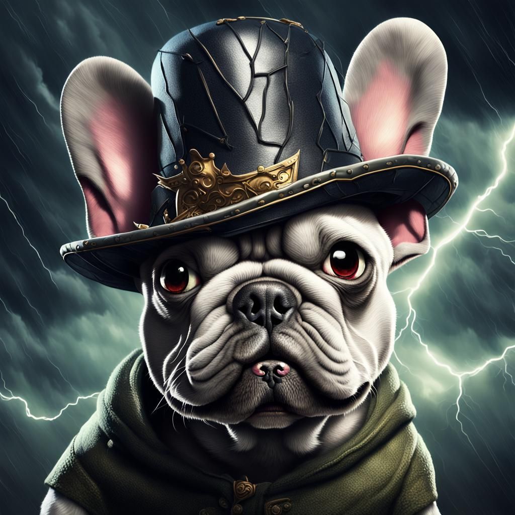 Aggressive Bulldog Ogre in Dark Fantasy Style
