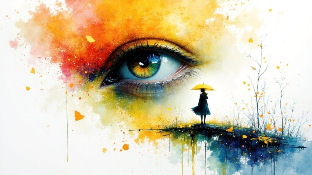 Whimsical Watercolor Dreamscapes in Vibrant Hues