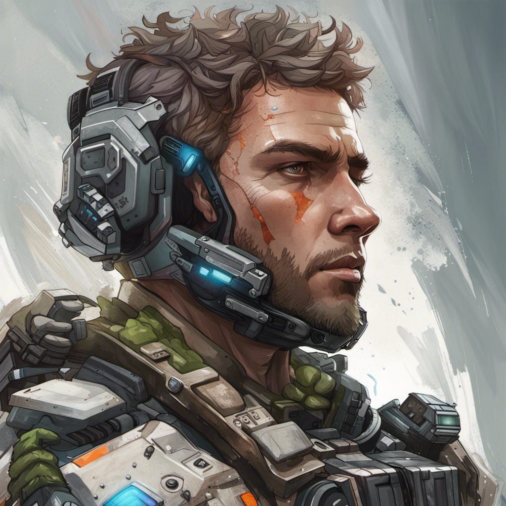 Titanfall Pilot Portrait in Hyperdetailed Digital Art
