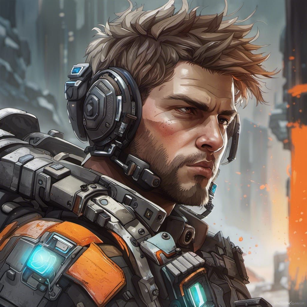 Titanfall Pilot Portrait in Hyperdetailed Digital Art