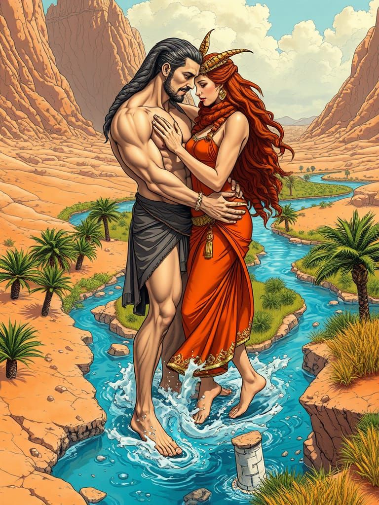 Ancient Gods in Epic Comic Style