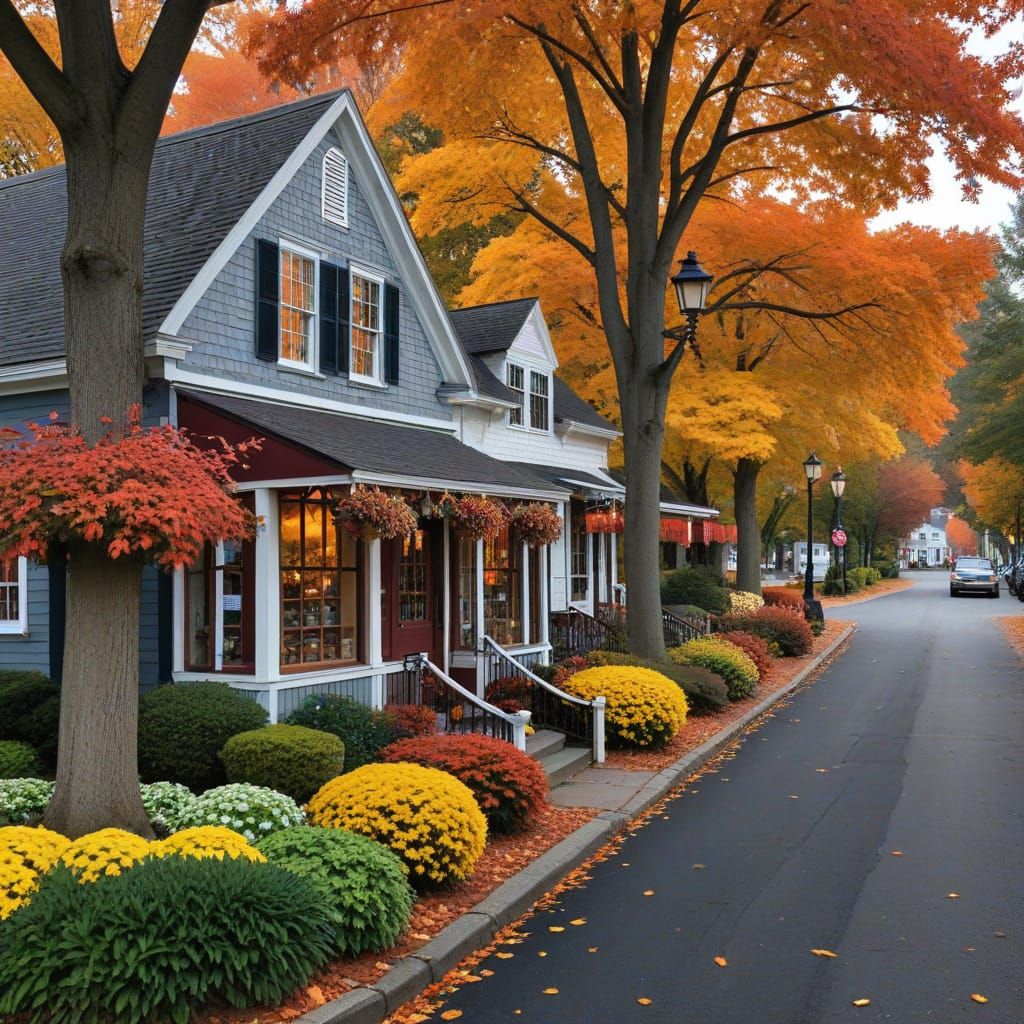 Autumn Village Serenity in New England