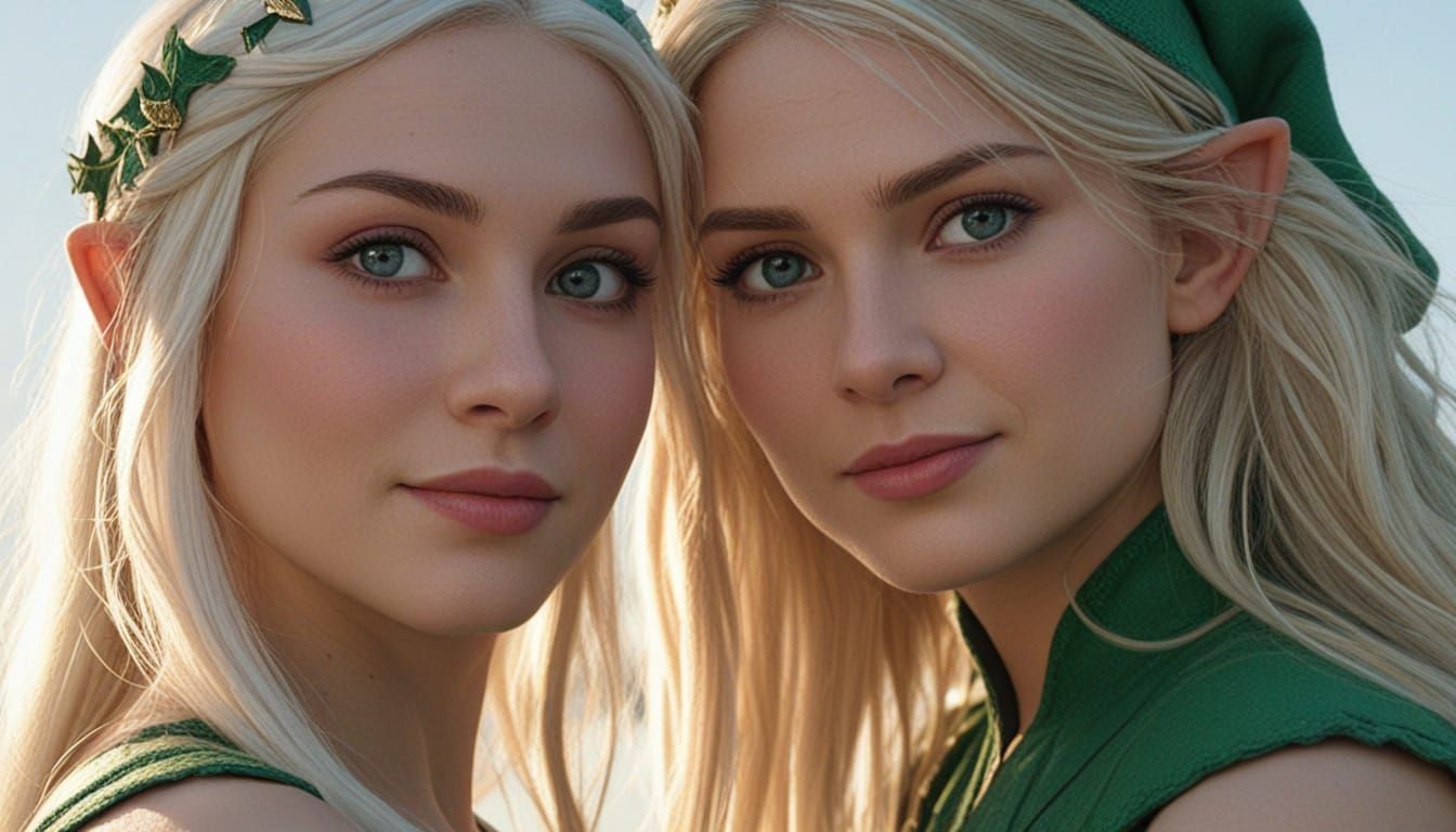 two pretty elf girls