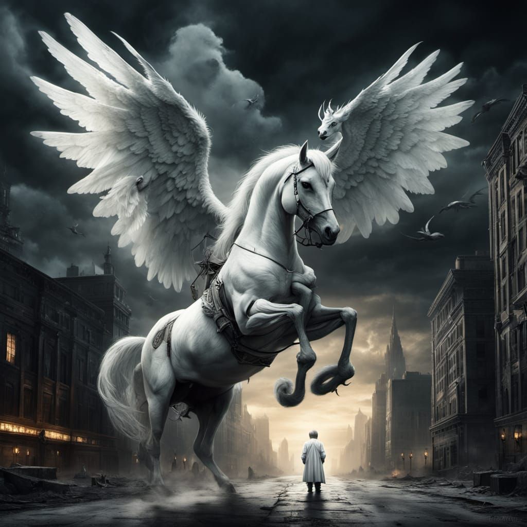 Pale Rider of Death in Dark Fantasy Aesthetic