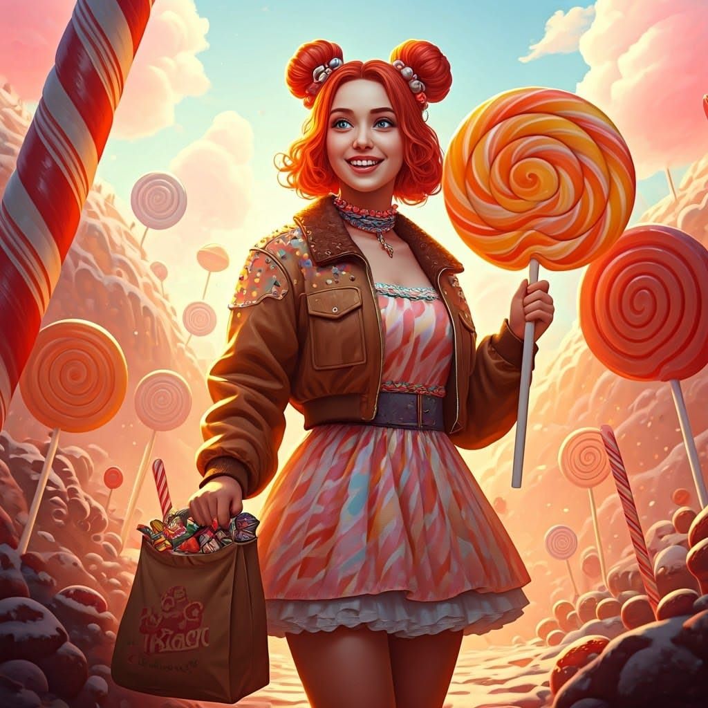 Whimsical Candy Kingdom Princess in Matte Painting