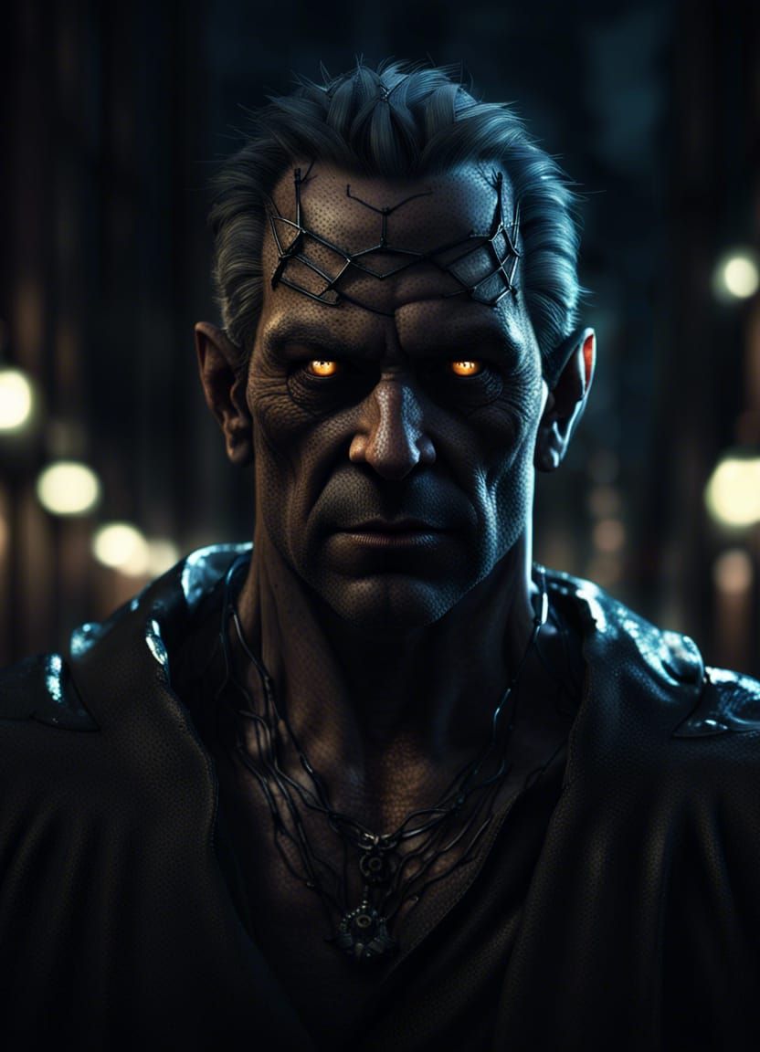 Demonic Portrait in Dark Fantasy Style