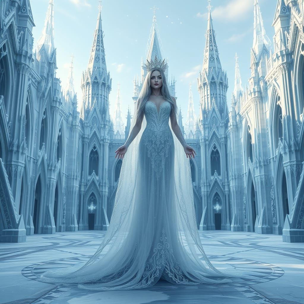Ethereal Ice Goddess Castle in Winter Wonderland
