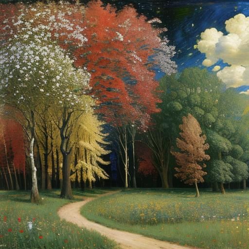 Expressionist Landscape in Triadic Fractal Colors