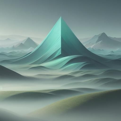 Futuristic Landscape Logo in Dreamy Digital Art Style