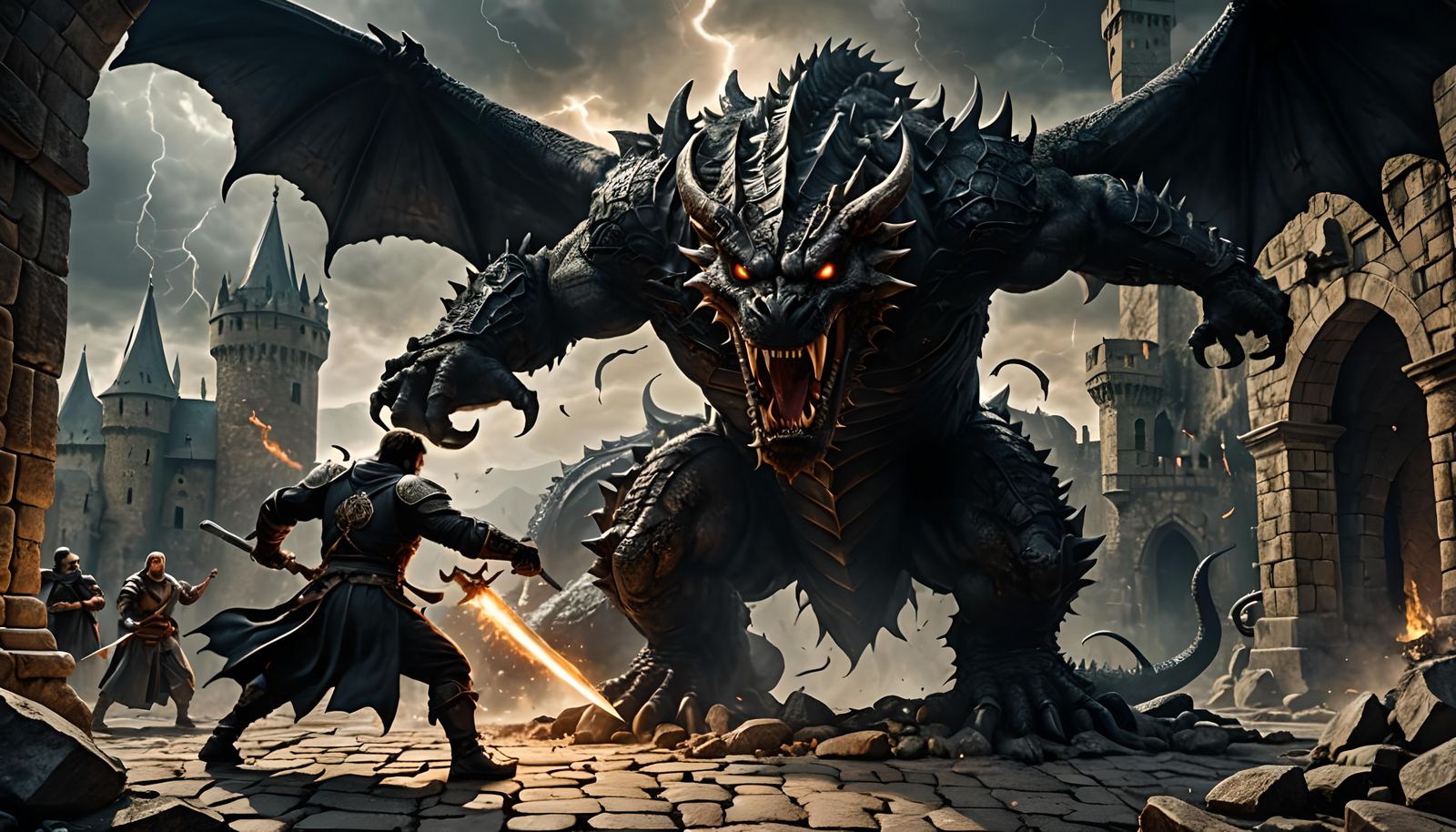 Epic Battle: Hero vs. Dragon Balrog in HDR