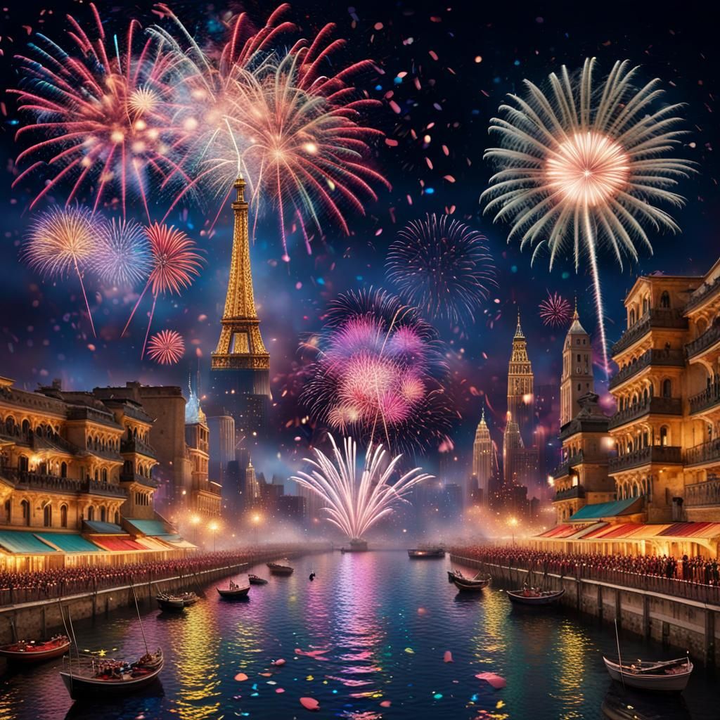 A mesmerizing countdown to midnight new year celebration sho...