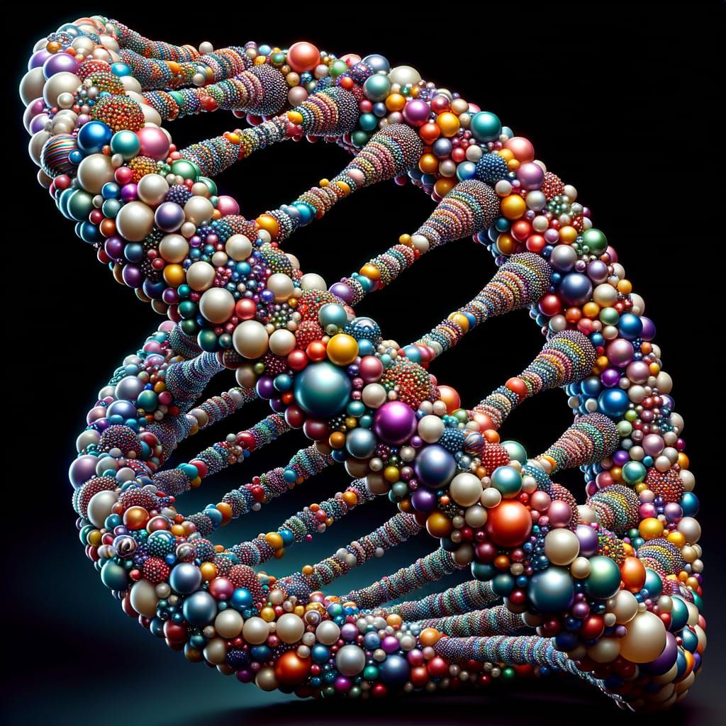 Colorful Beaded DNA Helix: Molecular Art