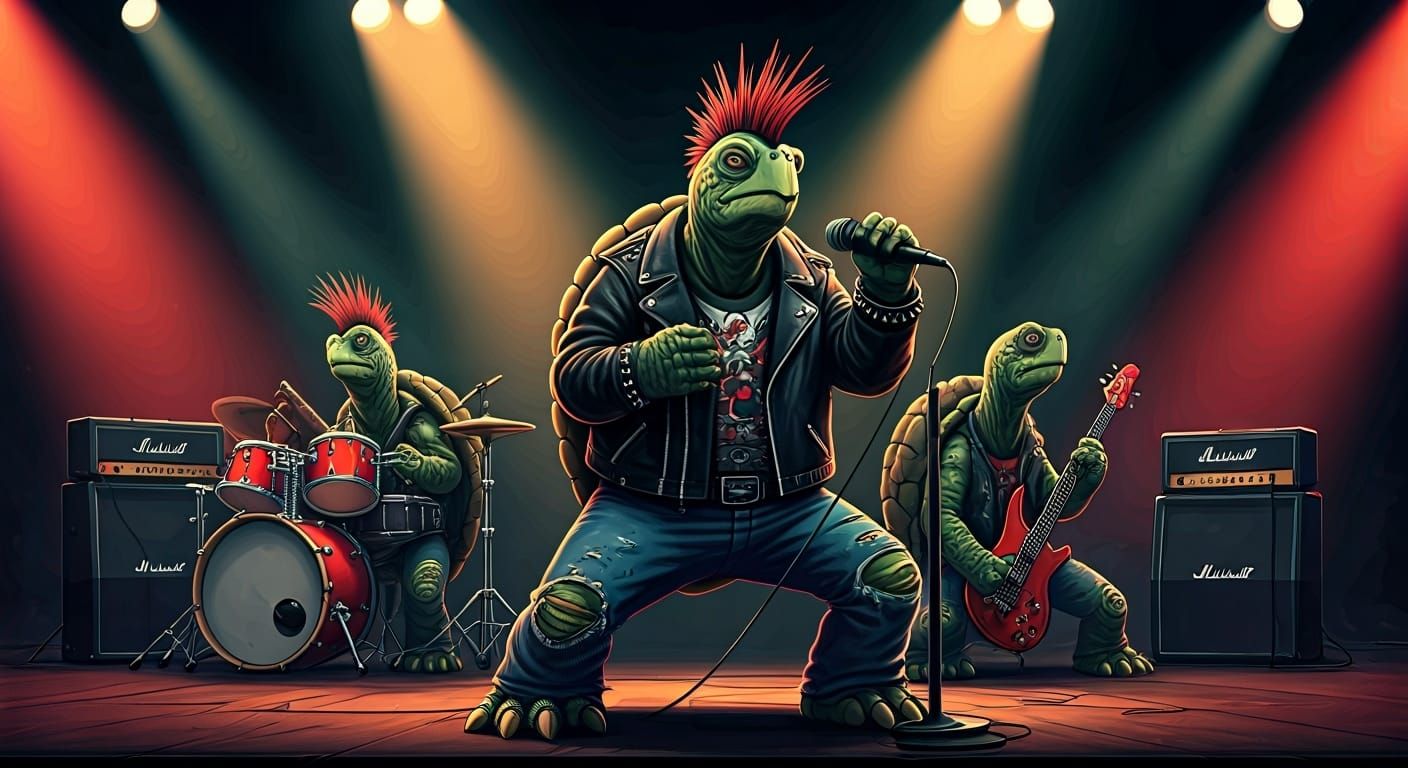 Punk Rock Turtles Performing Live on Stage