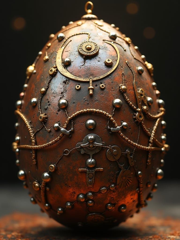 Steampunk Faberge Masterpiece in Industrial Luxury Style