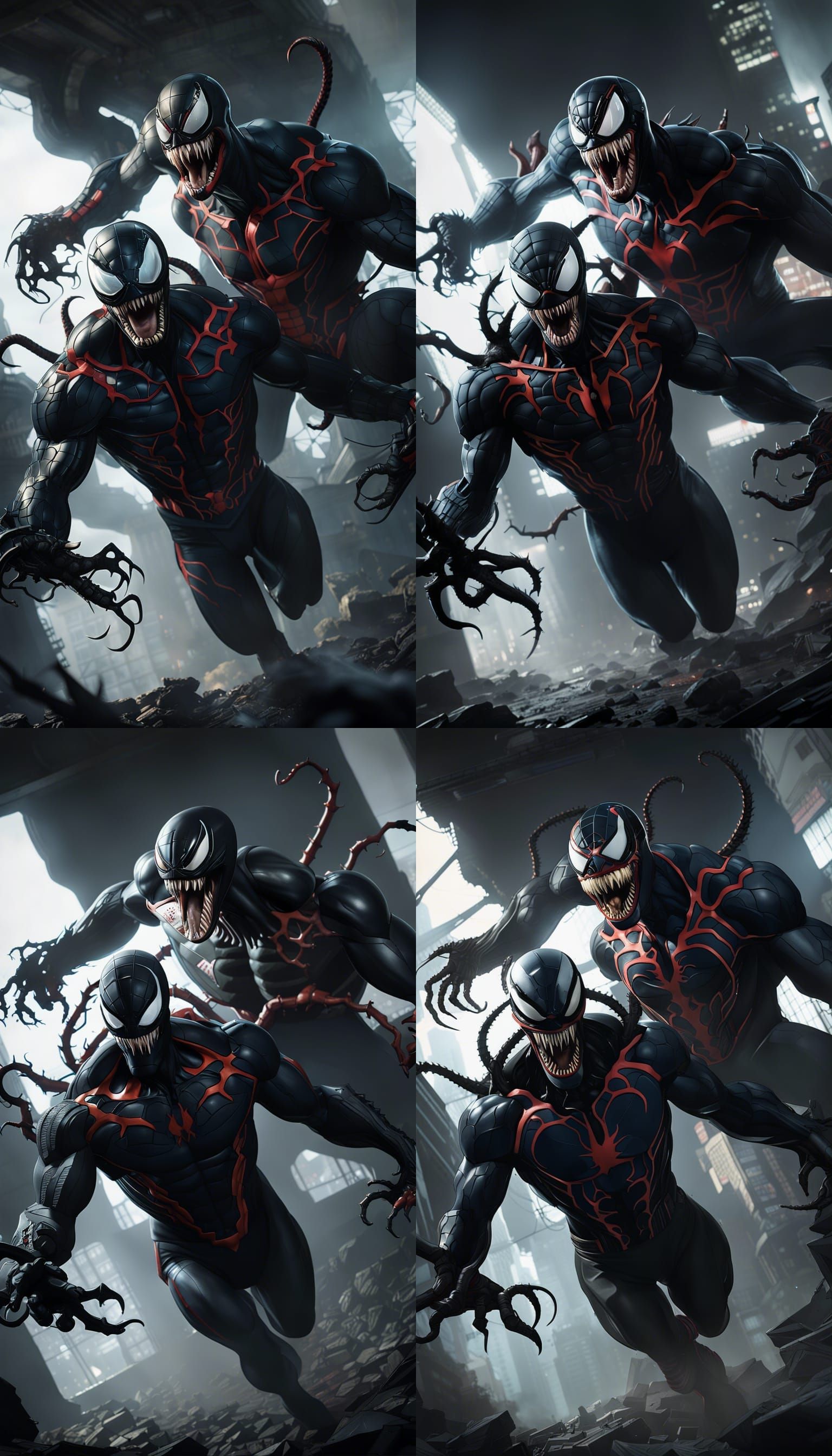 Man Transforms into Venom: Comic Book Style