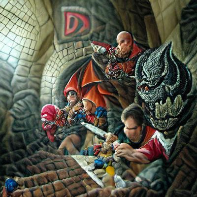 Dragon in Dungeon Fantasy Scene