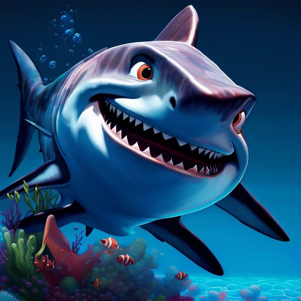 Hyperrealistic Bruce the Shark Says Fish Are Friends