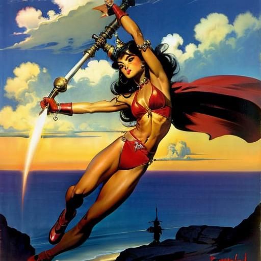 Heroic Fantasy Illustration in Frazetta Style