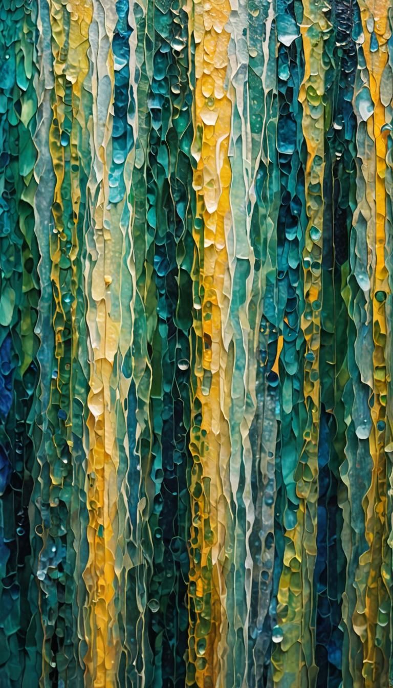 Glass Waterfall in Sunlight: Abstract Expressionism