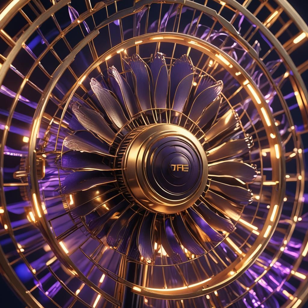 Pen Rotates Before Fan Blades: Hyper-Realistic Concept Art