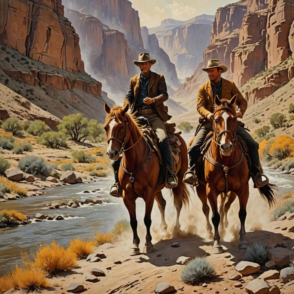 Butch Cassidy and Sundance Kid in Wyoming Desert