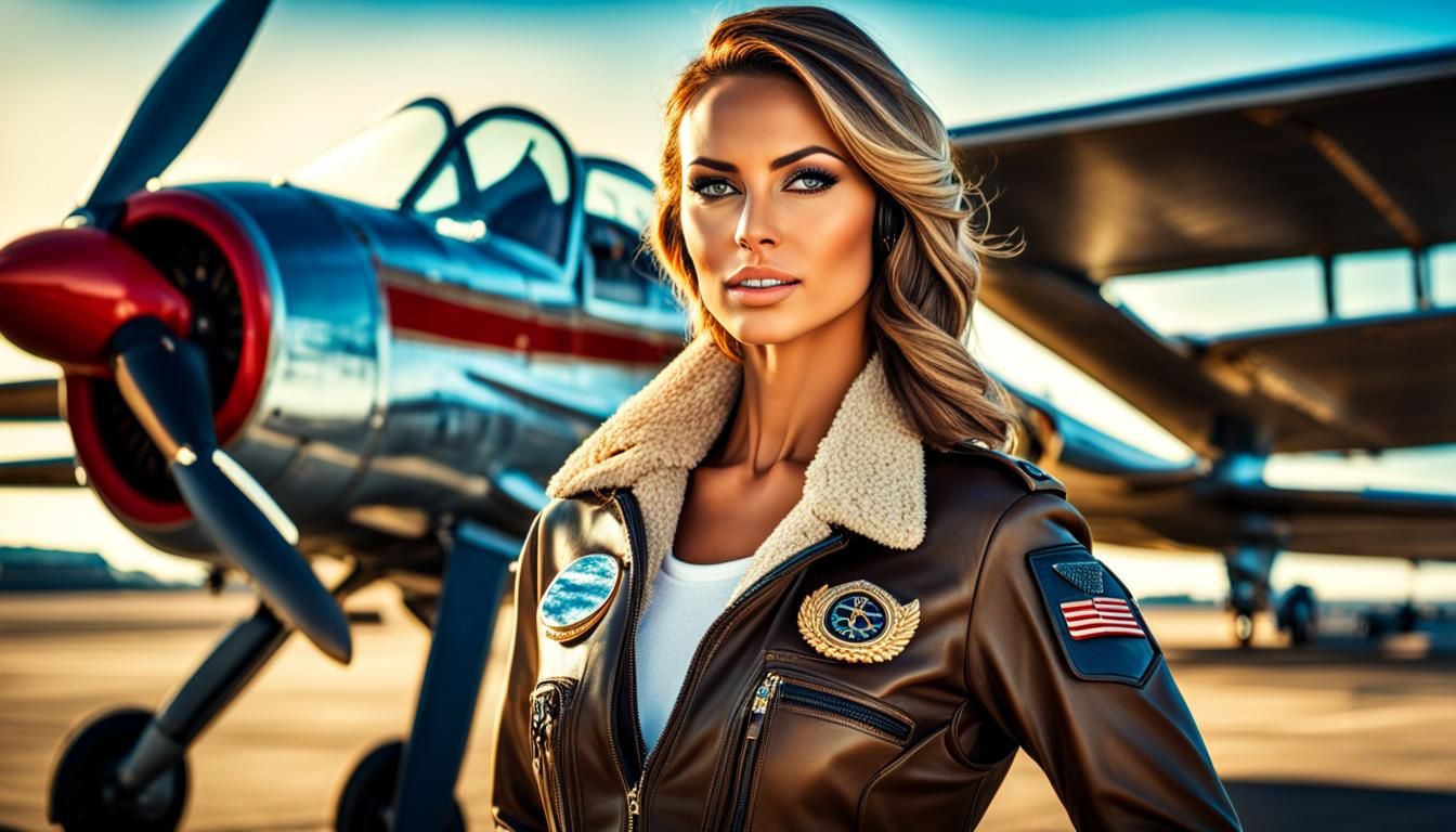 Gorgeous female Top Gun.