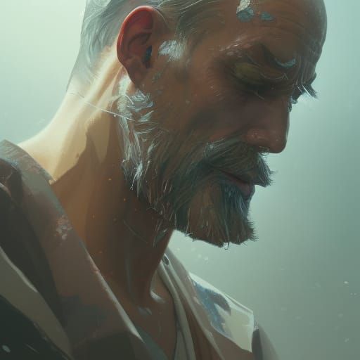 Man's Portrait: Good to Evil in Hyperdetailed Art