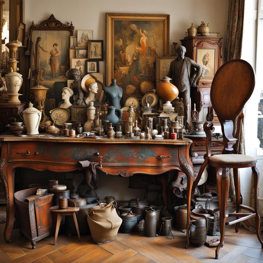 Antique Dealer Hidden Amongst Treasures: Abstract Art