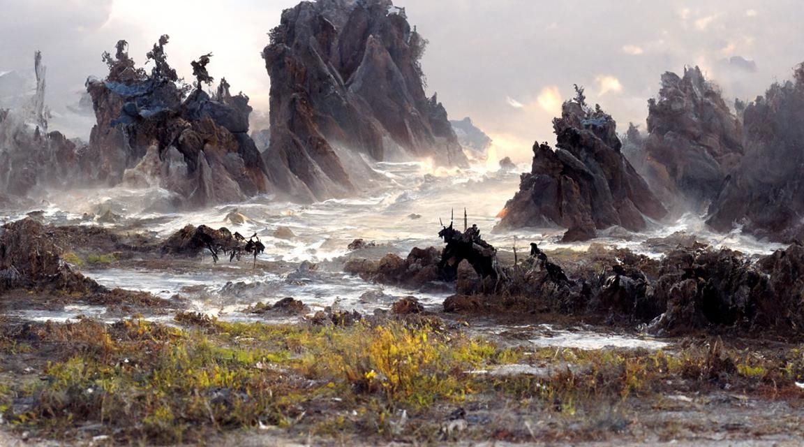 Knights Ride to Twilight Bay in Storm