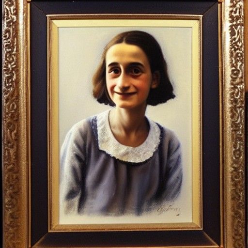 Anne Frank Portrait in Oil Painting Style