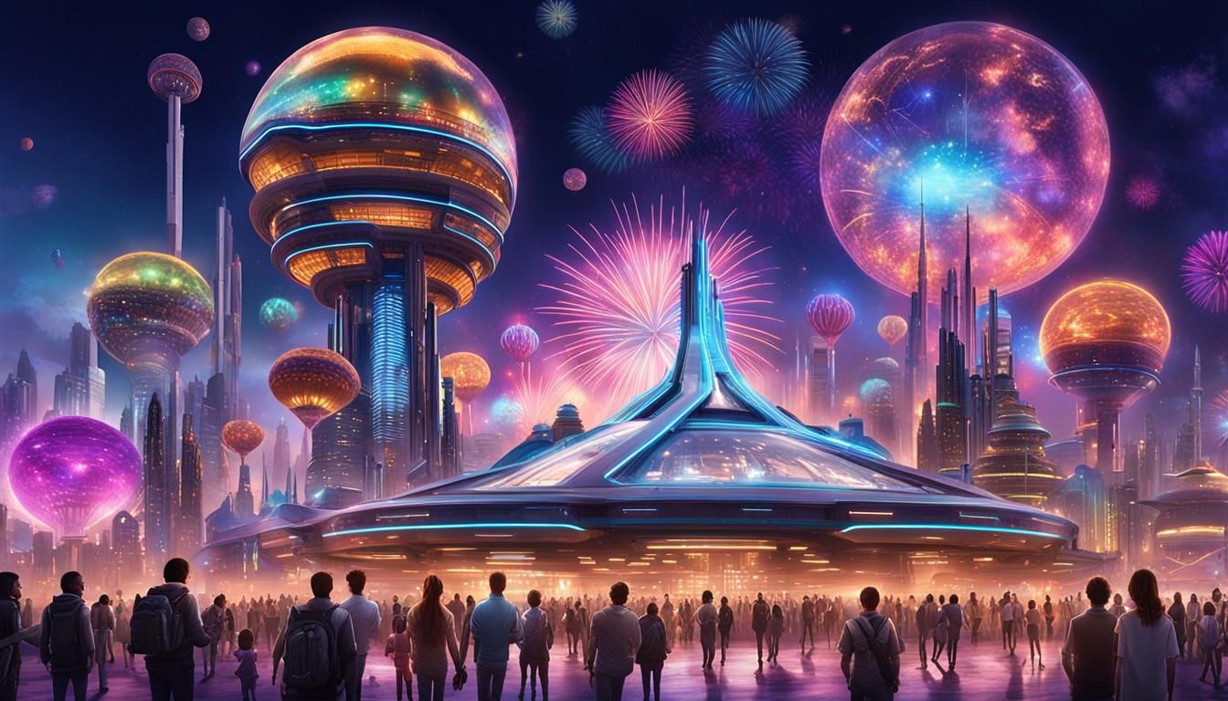 Futuristic Cyberpunk Amusement Park in 2359