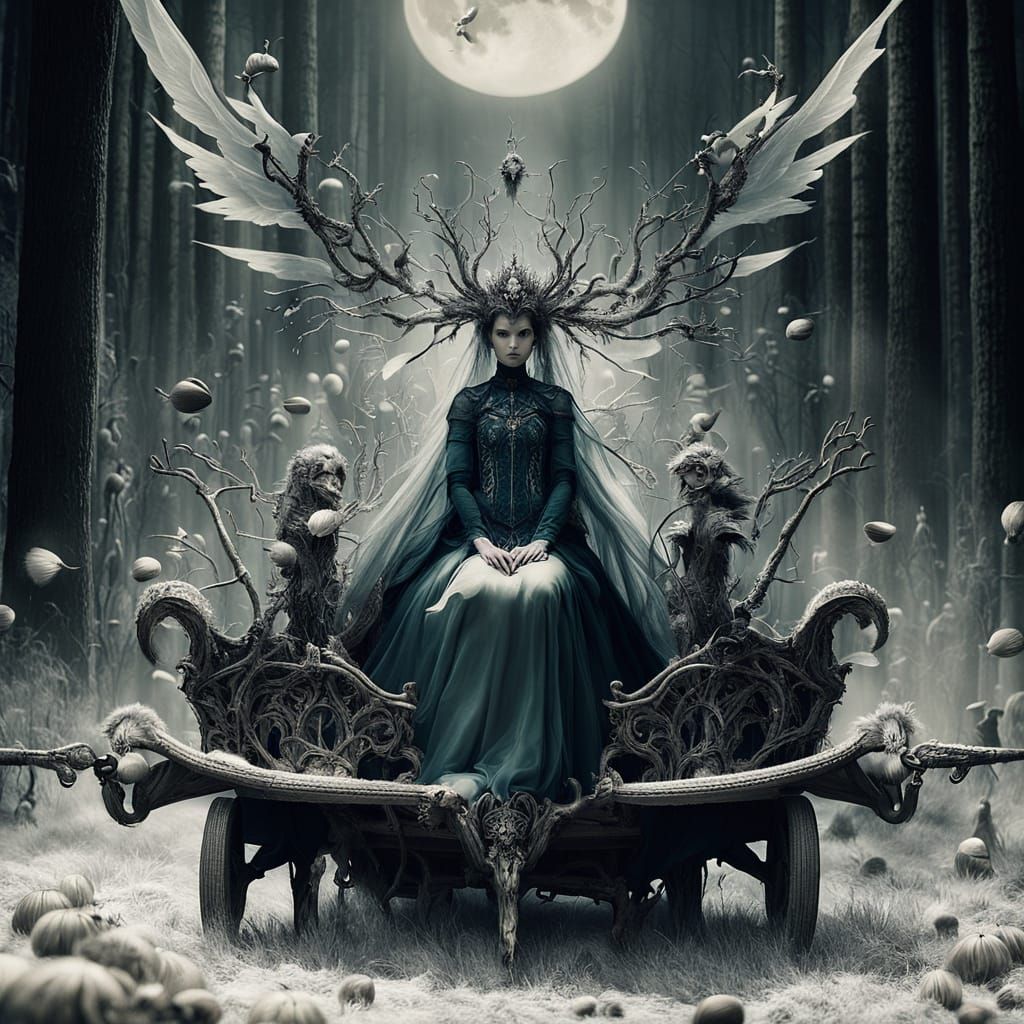 Ethereal Queen Mab in Winter Fae Regalia
