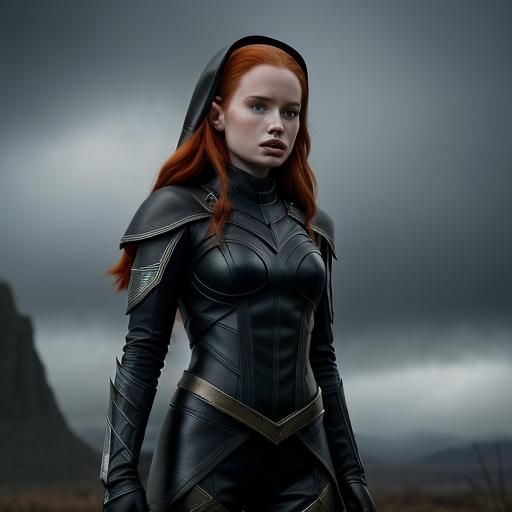 Fantasy Elf in Leather Suit: Hyperrealistic Portrait