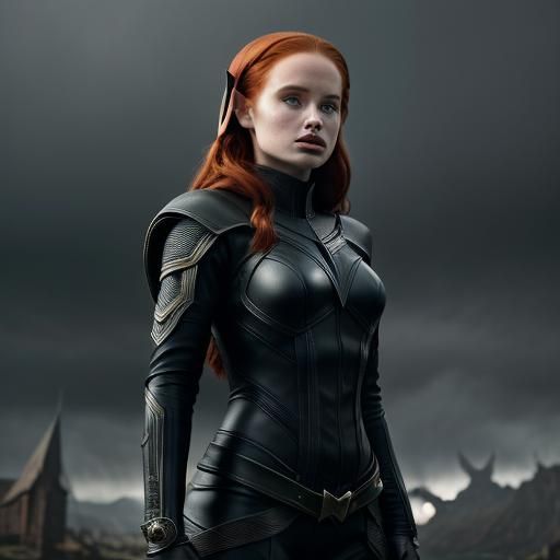 Fantasy Elf in Leather Suit, Cinematic HDR