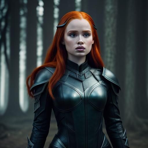 Fantasy Elf in Leather Suit: Hyperrealistic 64MP Portrait